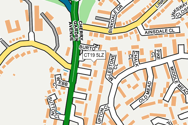 CT19 5LZ map - OS OpenMap – Local (Ordnance Survey)