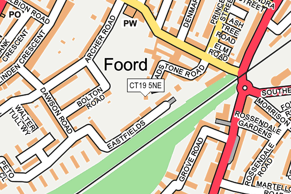 CT19 5NE map - OS OpenMap – Local (Ordnance Survey)