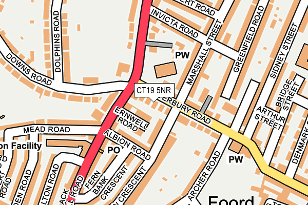 CT19 5NR map - OS OpenMap – Local (Ordnance Survey)