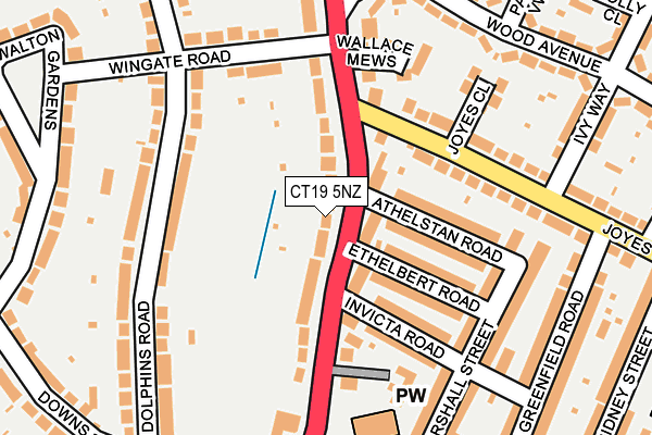 CT19 5NZ map - OS OpenMap – Local (Ordnance Survey)