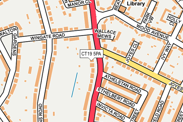 CT19 5PA map - OS OpenMap – Local (Ordnance Survey)