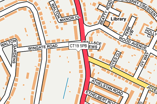 CT19 5PB map - OS OpenMap – Local (Ordnance Survey)