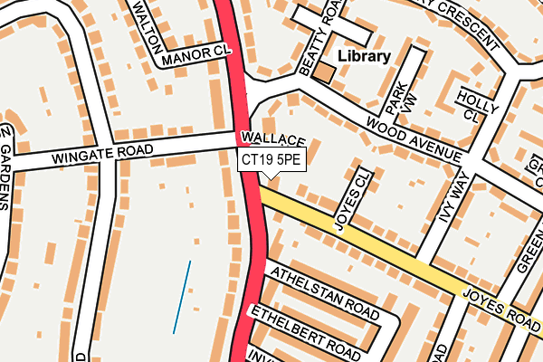 CT19 5PE map - OS OpenMap – Local (Ordnance Survey)