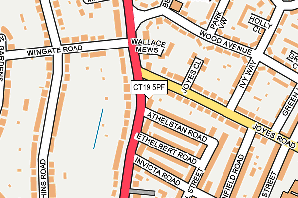 CT19 5PF map - OS OpenMap – Local (Ordnance Survey)