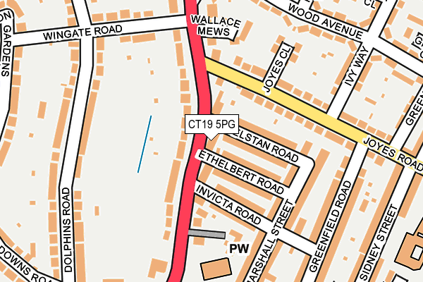 CT19 5PG map - OS OpenMap – Local (Ordnance Survey)