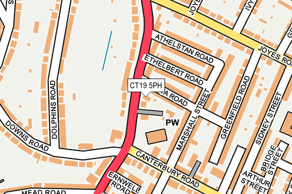 CT19 5PH map - OS OpenMap – Local (Ordnance Survey)