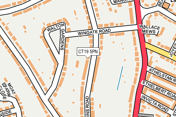 CT19 5PN map - OS OpenMap – Local (Ordnance Survey)