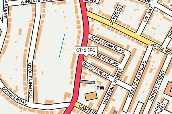 CT19 5PQ map - OS OpenMap – Local (Ordnance Survey)