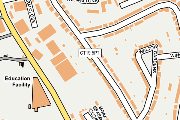 CT19 5PT map - OS OpenMap – Local (Ordnance Survey)