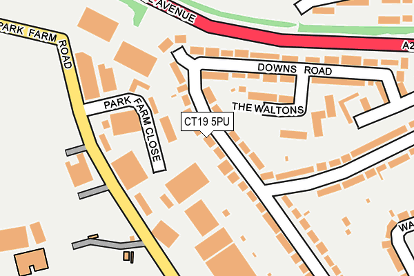 CT19 5PU map - OS OpenMap – Local (Ordnance Survey)