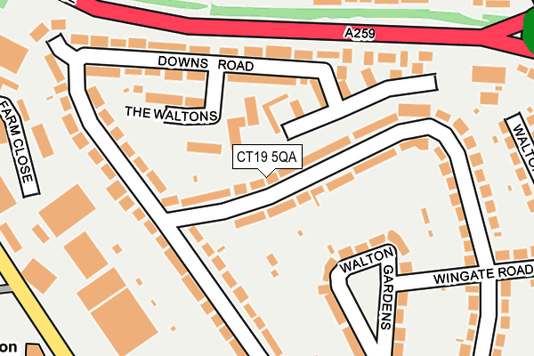 CT19 5QA map - OS OpenMap – Local (Ordnance Survey)