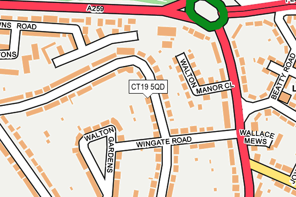 CT19 5QD map - OS OpenMap – Local (Ordnance Survey)