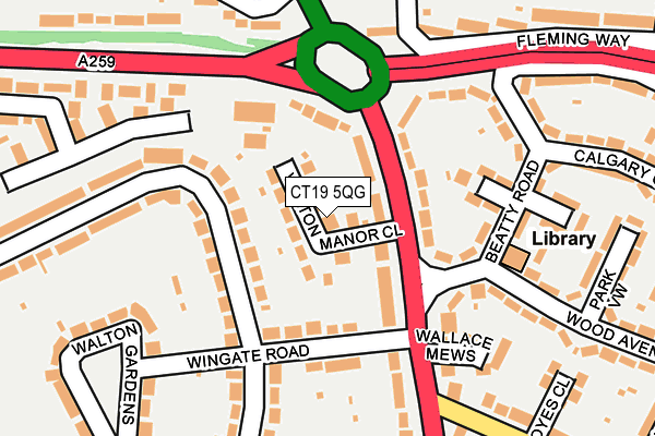 CT19 5QG map - OS OpenMap – Local (Ordnance Survey)