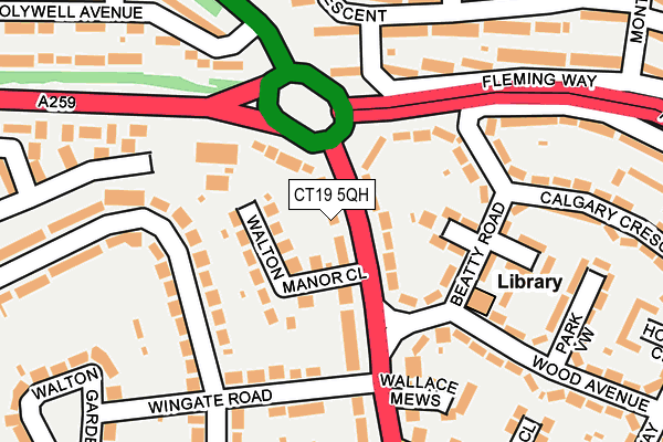 CT19 5QH map - OS OpenMap – Local (Ordnance Survey)
