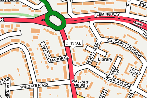 CT19 5QJ map - OS OpenMap – Local (Ordnance Survey)