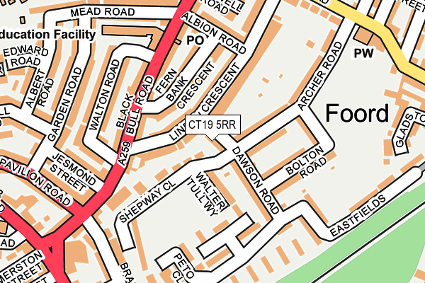 CT19 5RR map - OS OpenMap – Local (Ordnance Survey)