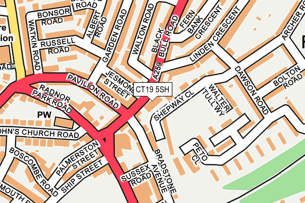 CT19 5SH map - OS OpenMap – Local (Ordnance Survey)