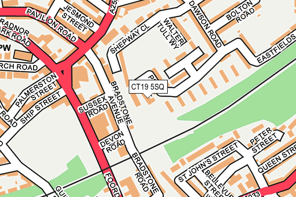 CT19 5SQ map - OS OpenMap – Local (Ordnance Survey)