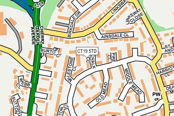 CT19 5TD map - OS OpenMap – Local (Ordnance Survey)