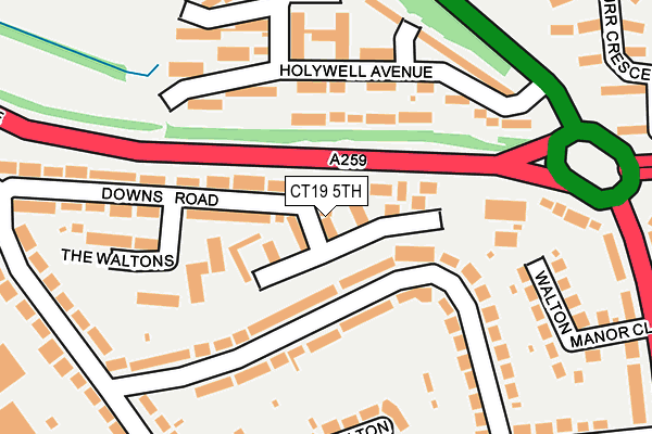 CT19 5TH map - OS OpenMap – Local (Ordnance Survey)