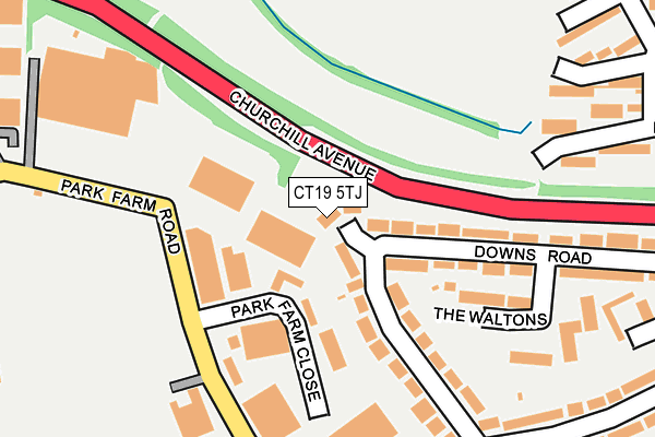 CT19 5TJ map - OS OpenMap – Local (Ordnance Survey)