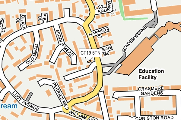 CT19 5TN map - OS OpenMap – Local (Ordnance Survey)