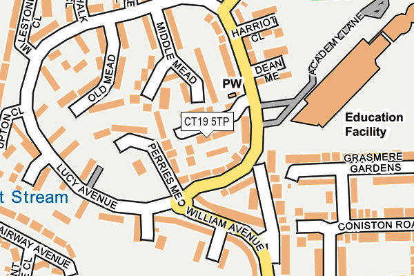 CT19 5TP map - OS OpenMap – Local (Ordnance Survey)