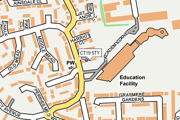 CT19 5TY map - OS OpenMap – Local (Ordnance Survey)