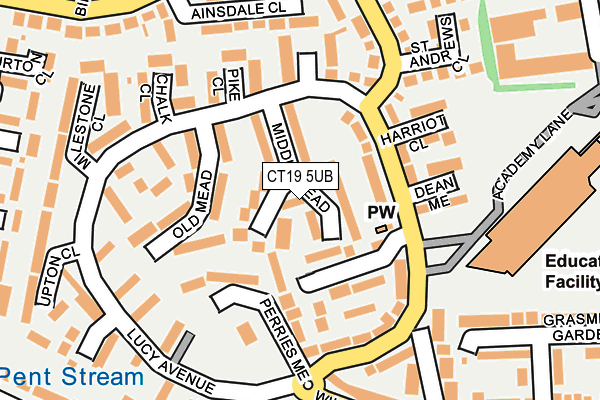 CT19 5UB map - OS OpenMap – Local (Ordnance Survey)