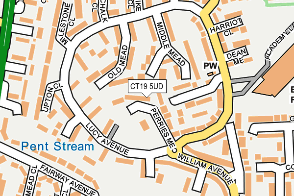 CT19 5UD map - OS OpenMap – Local (Ordnance Survey)