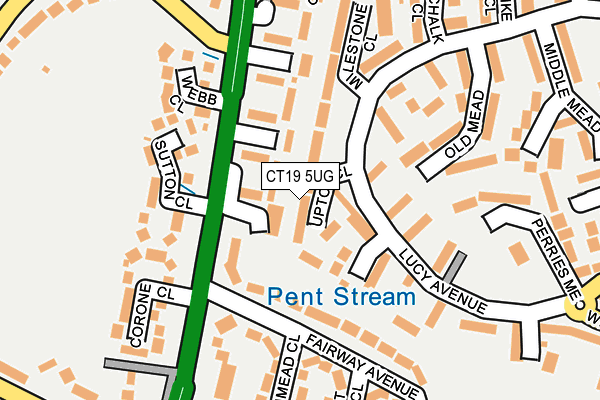 CT19 5UG map - OS OpenMap – Local (Ordnance Survey)