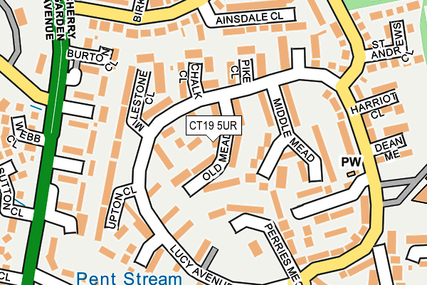 CT19 5UR map - OS OpenMap – Local (Ordnance Survey)