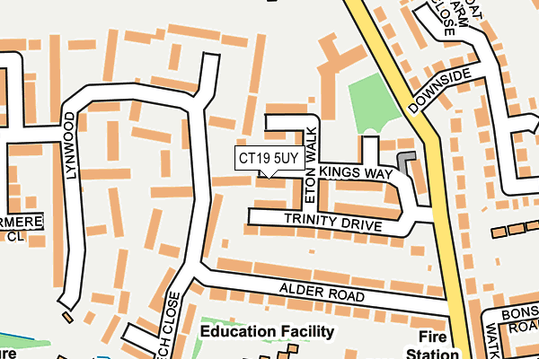 CT19 5UY map - OS OpenMap – Local (Ordnance Survey)