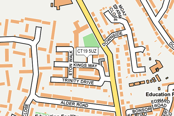 CT19 5UZ map - OS OpenMap – Local (Ordnance Survey)