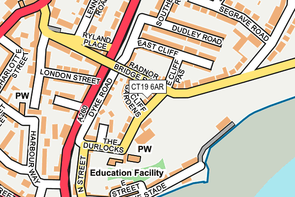 CT19 6AR map - OS OpenMap – Local (Ordnance Survey)