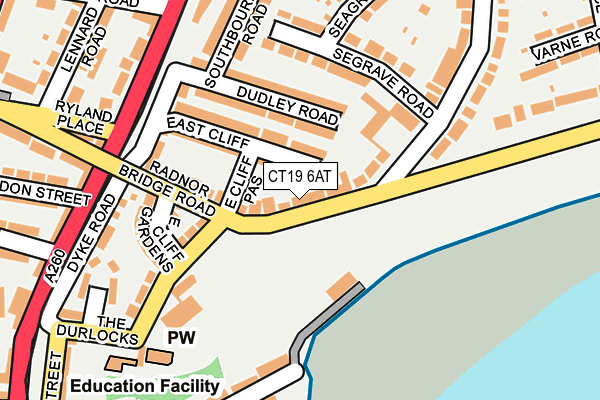 CT19 6AT map - OS OpenMap – Local (Ordnance Survey)