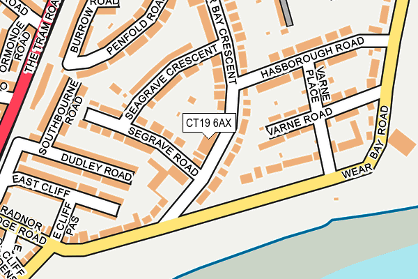 CT19 6AX map - OS OpenMap – Local (Ordnance Survey)