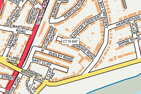 CT19 6AY map - OS OpenMap – Local (Ordnance Survey)