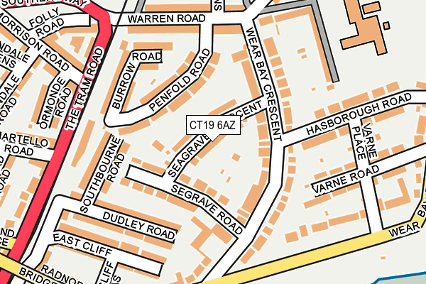 CT19 6AZ map - OS OpenMap – Local (Ordnance Survey)