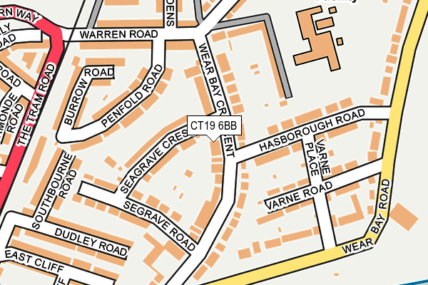 CT19 6BB map - OS OpenMap – Local (Ordnance Survey)