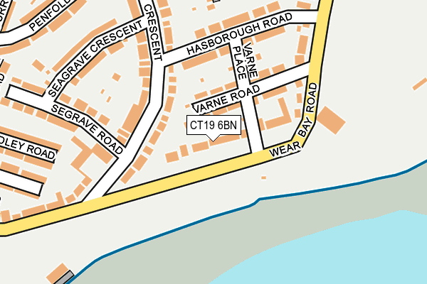 CT19 6BN map - OS OpenMap – Local (Ordnance Survey)