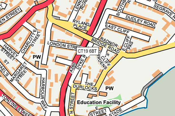 CT19 6BT map - OS OpenMap – Local (Ordnance Survey)