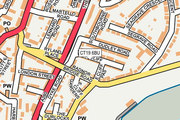 CT19 6BU map - OS OpenMap – Local (Ordnance Survey)