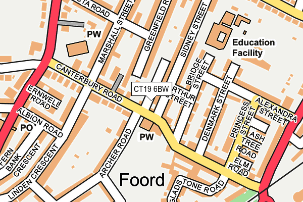 CT19 6BW map - OS OpenMap – Local (Ordnance Survey)