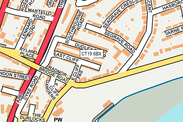 CT19 6BX map - OS OpenMap – Local (Ordnance Survey)