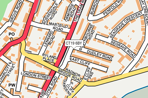 CT19 6BY map - OS OpenMap – Local (Ordnance Survey)