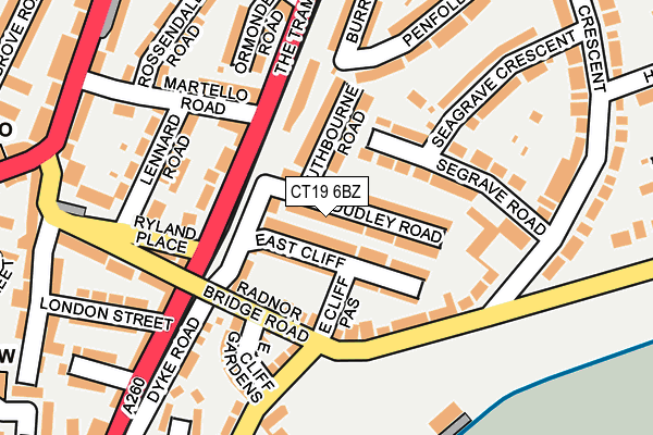 CT19 6BZ map - OS OpenMap – Local (Ordnance Survey)