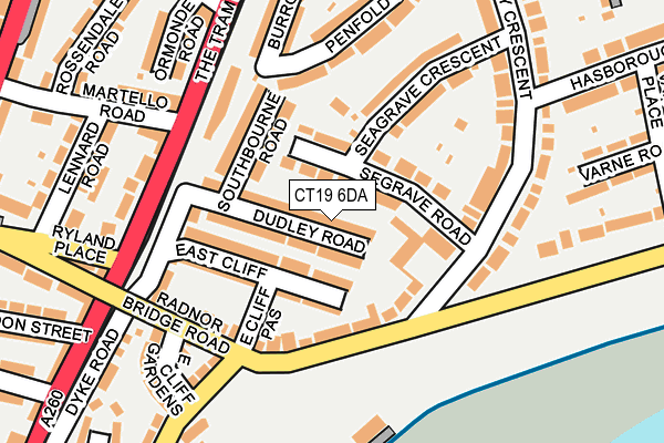 CT19 6DA map - OS OpenMap – Local (Ordnance Survey)