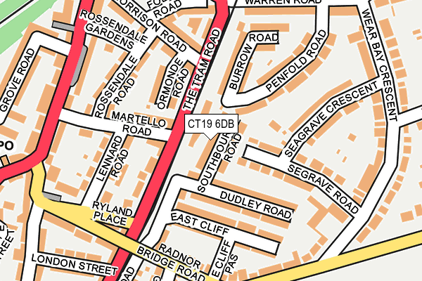 CT19 6DB map - OS OpenMap – Local (Ordnance Survey)