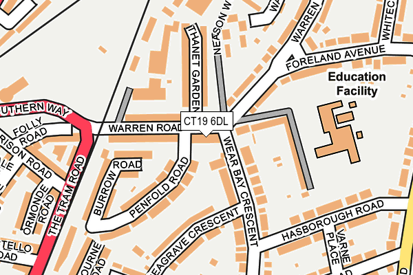 CT19 6DL map - OS OpenMap – Local (Ordnance Survey)